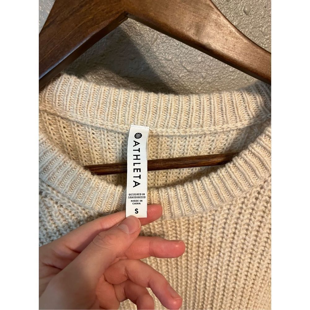 Athleta Tan Wool Sweater Size Small - Picture 2 of 5